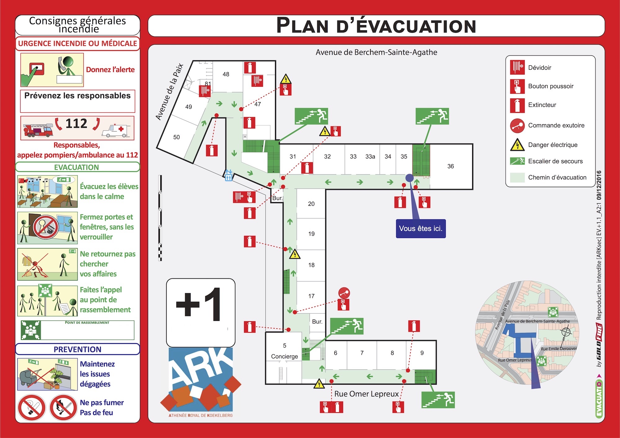 plan evacuation établissement scolaire