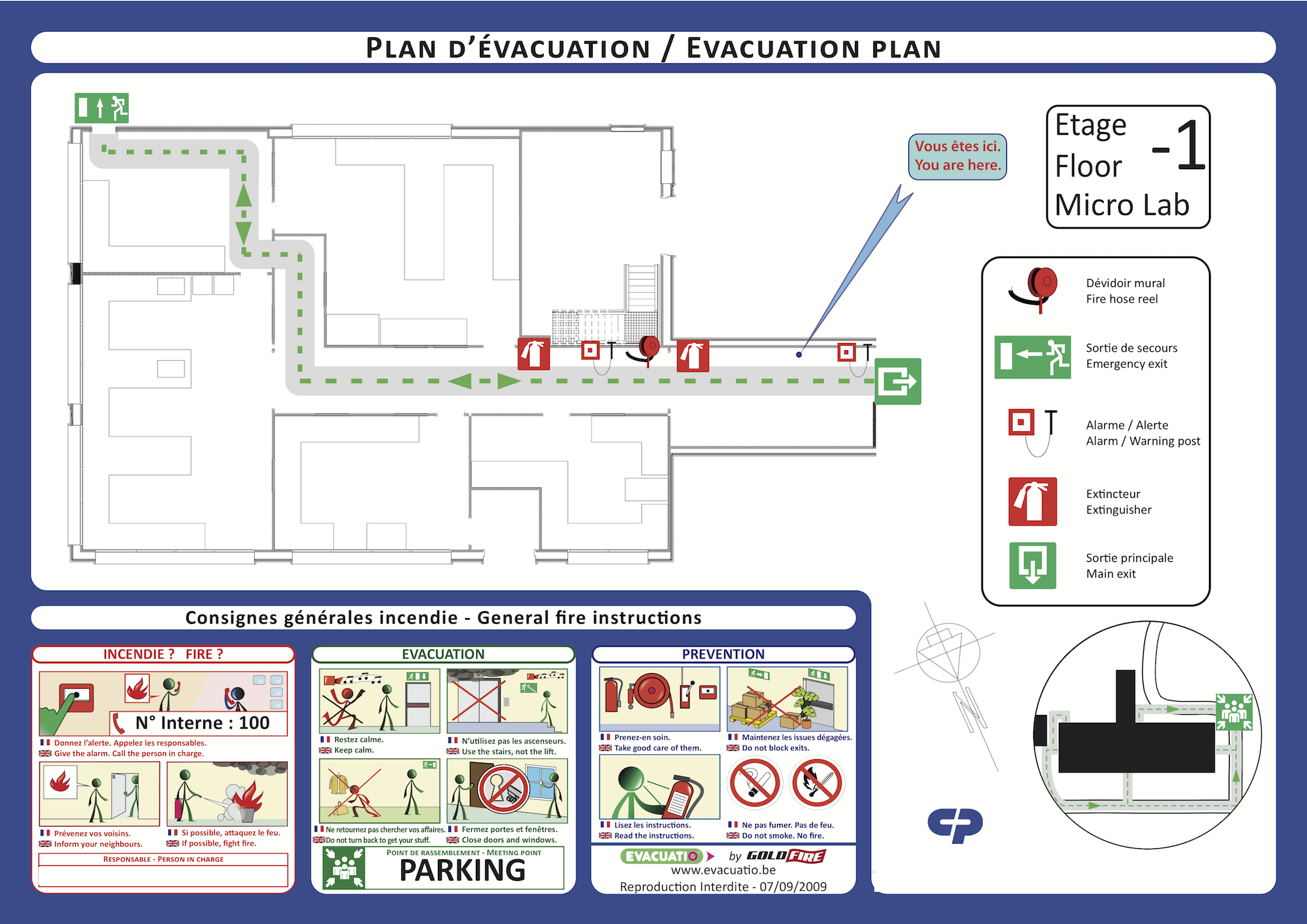 Evacuatieplan laboratorium